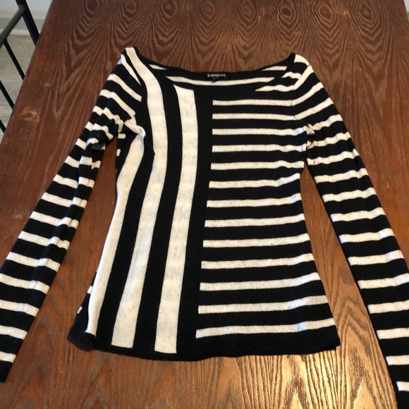 Express black and white long sleeve size small - Picture 1 of 2
